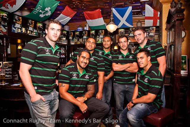 connaught rugby team at bar