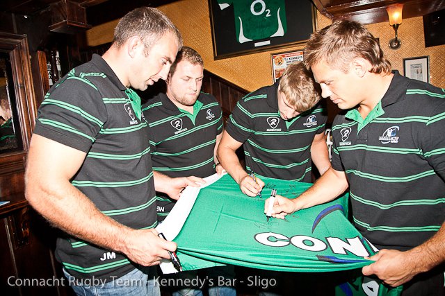 connaught rugby team signing shirt