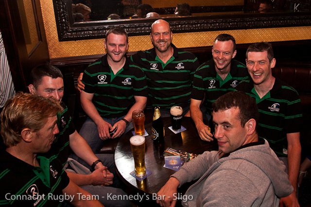 connaught rugby team drinking kennedys bar